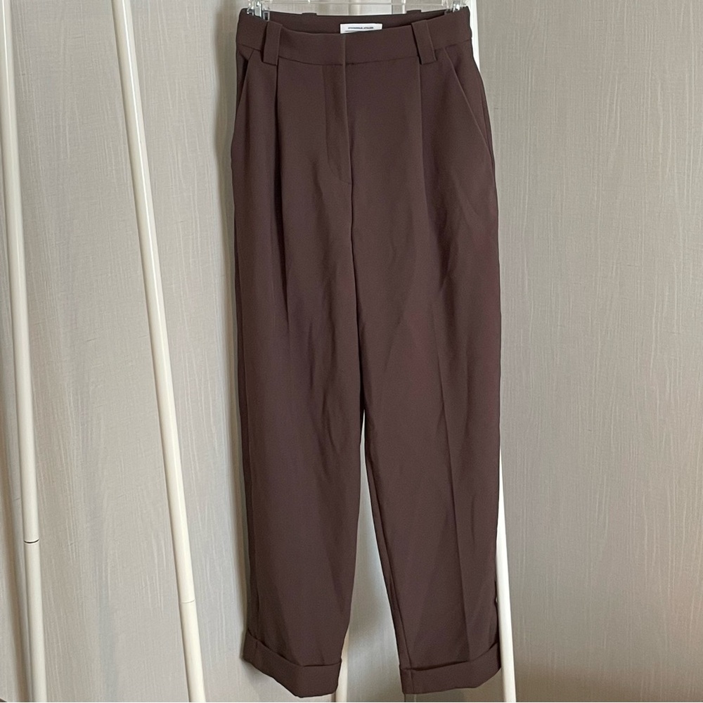 & Other Stories Brown Trouser Pants with cuffed hem